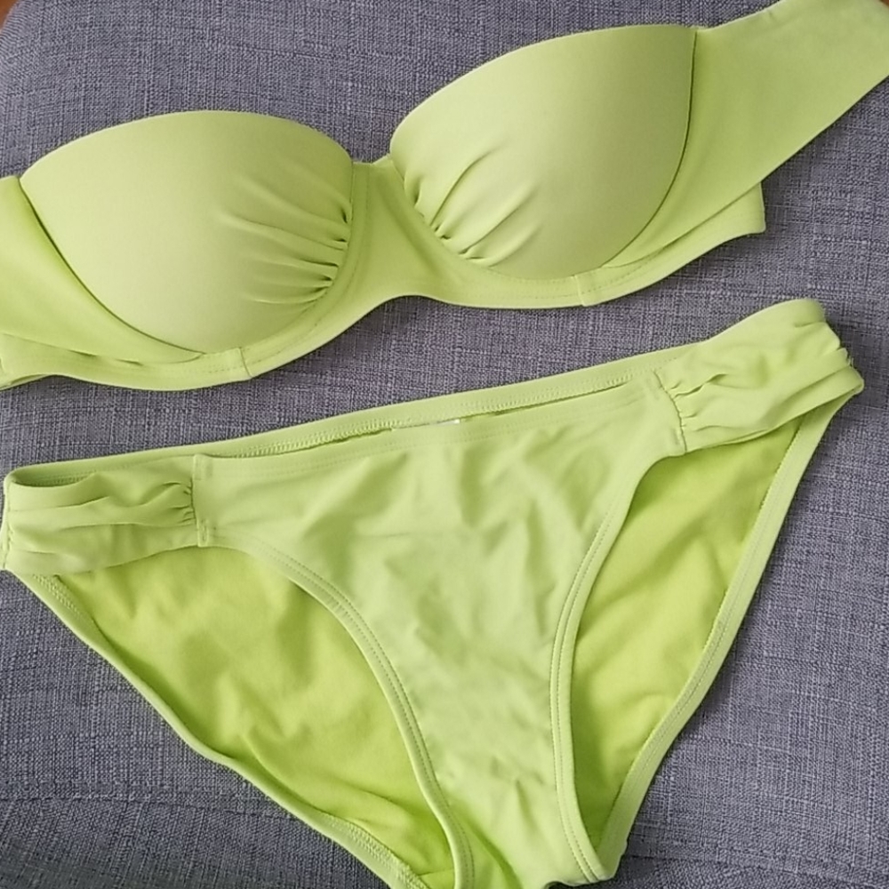 Lime green / fluorescent structured bikini